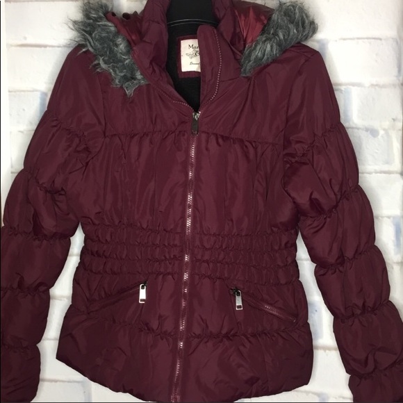 Maralyn & Me Jackets & Coats Maralyn Me Eggplant Xl Faux Fur Hood